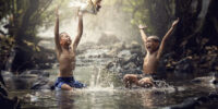 Boys Splashing